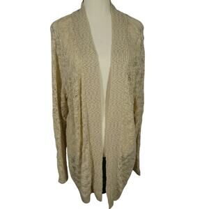 Crystal-Kobe Women's XL Open Knit Cardigan Lace Boho Peasant NWT